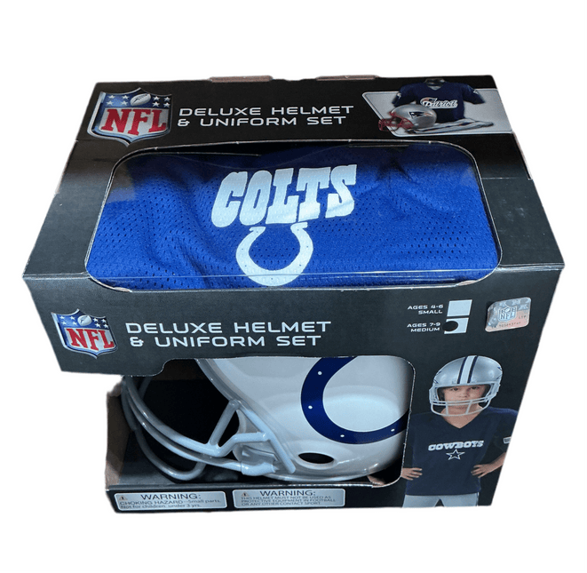 Indianapolis Colts Small NFL Deluxe Helmet and Uniform Set - GT - Wholesale.com