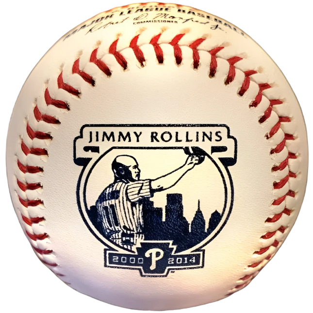 Jimmy Rollins 2000-2014 Phillies Retirement Official MLB Leather Game Baseball Robert Manfred - 1