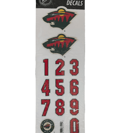 Minnesota Wild Sportstar NHL Hockey Helmet On - Ice Decals Kit - White - GT - Wholesale.com