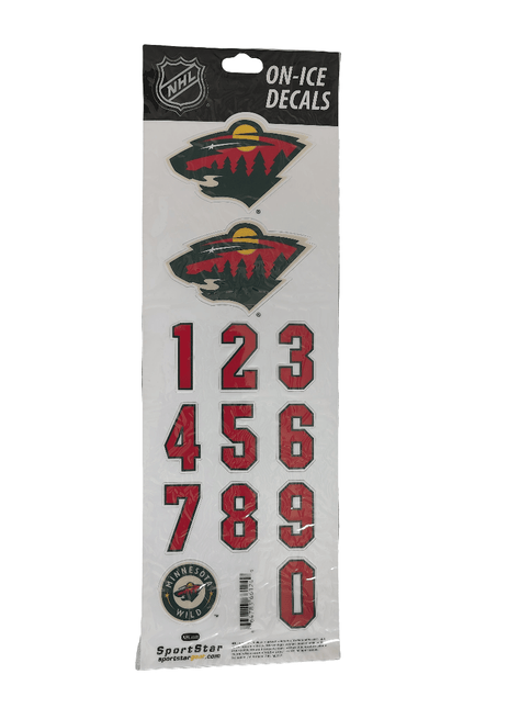 Minnesota Wild Sportstar NHL Hockey Helmet On - Ice Decals Kit - White - GT - Wholesale.com