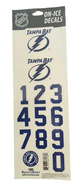 Tampa Bay Lightning Retro Sportstar NHL Hockey Helmet On - Ice Decals Kit - White - GT - Wholesale.com