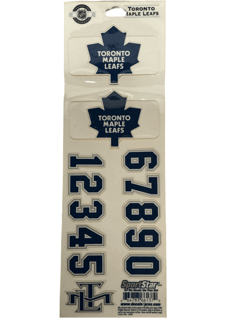 Toronto Maple Leafs Retro Sportstar NHL Hockey Helmet On - Ice Decals Kit - White - GT - Wholesale.com