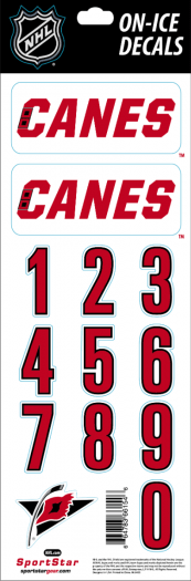 Carolina Hurricanes Sportstar NHL Hockey Helmet On - Ice Decals Kit - White - GT - Wholesale.com