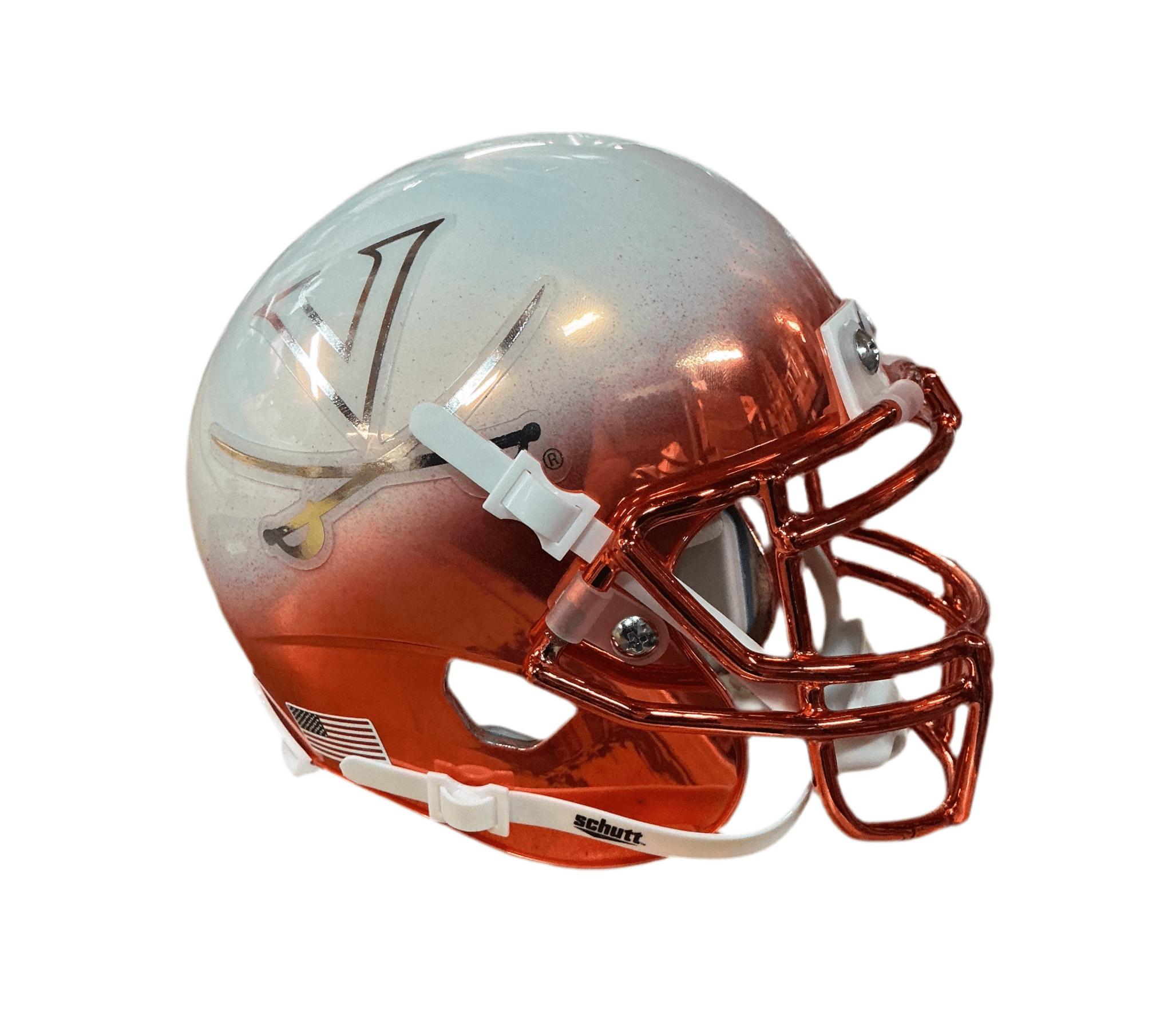 Virginia Cavaliers White/Orange Chrome Schutt NCAA College Football Au – GT-Wholesale.com Virginia Cavaliers White/Orange Chrome Schutt NCAA College Football Au – GT-Wholesale.com