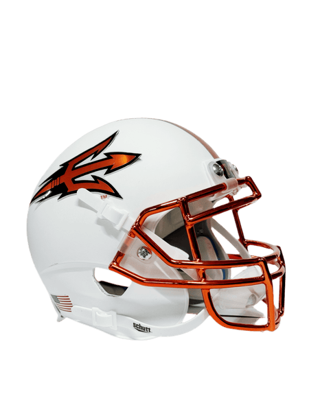 asu authentic football helmet Arizona State Sun Devils Desert Fuel Copper/White Chrome "Small Logo" – GT-Wholesale.com