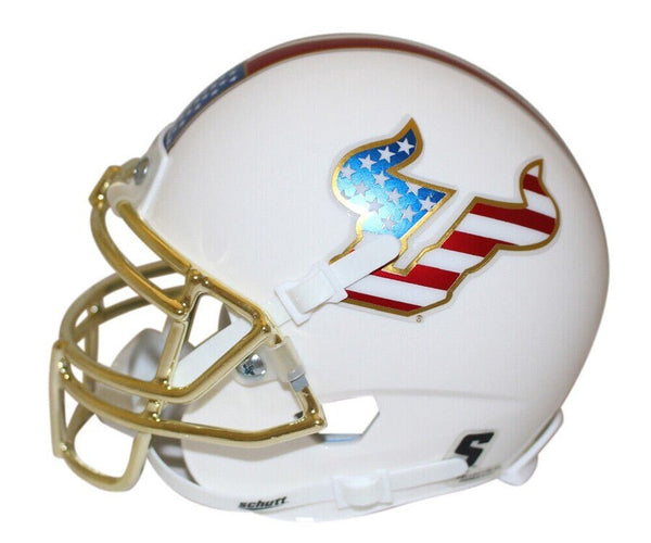 South Florida Bulls Chrome American Flag Logo Schutt NCAA College Football Authentic Mini Helmet