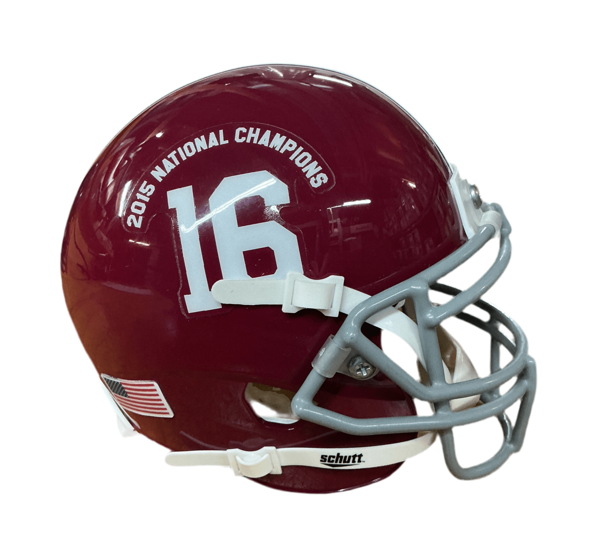 Alabama Crimson Tide Crimson #16 2015 National Champions Schutt NCAA College Football Authentic Mini Helmet Alabama Crimson Tide Crimson #16 2015 National Champions Schutt NCAA College Football Authentic Mini Helmet