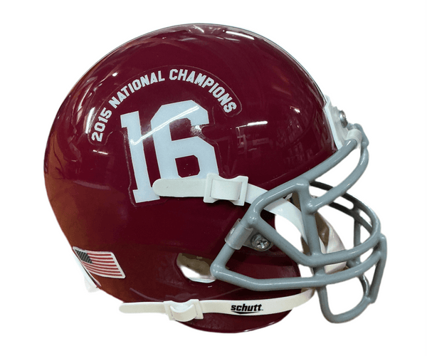 Alabama Crimson Tide Crimson #16 2015 National Champions Schutt NCAA College Football Authentic Mini Helmet