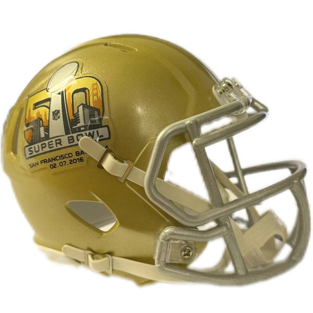 Super Bowl 50 GOLD 02.07.2016 Riddell NFL Speed Mini Helmet