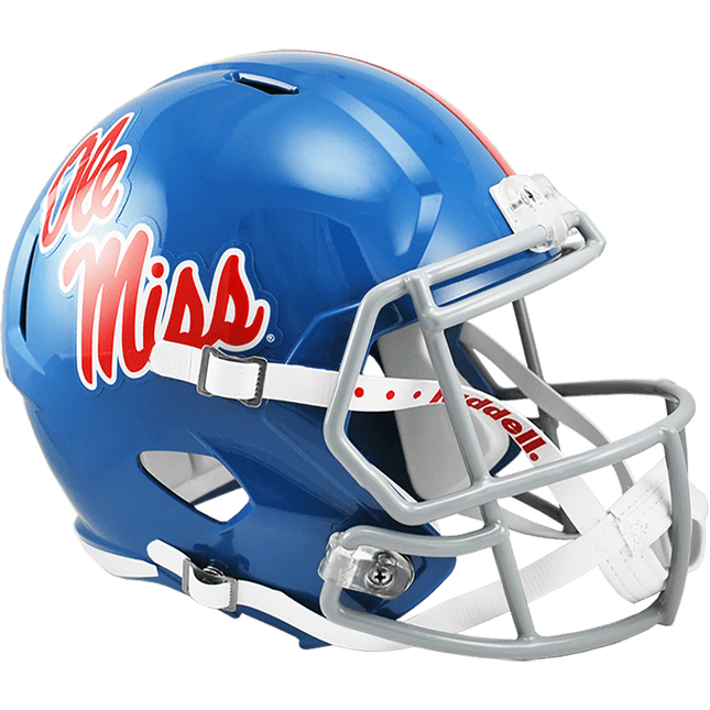 Mississippi Ole Miss Rebels Powder Blue Riddell NCAA Deluxe Replica Speed Full Size Helmet