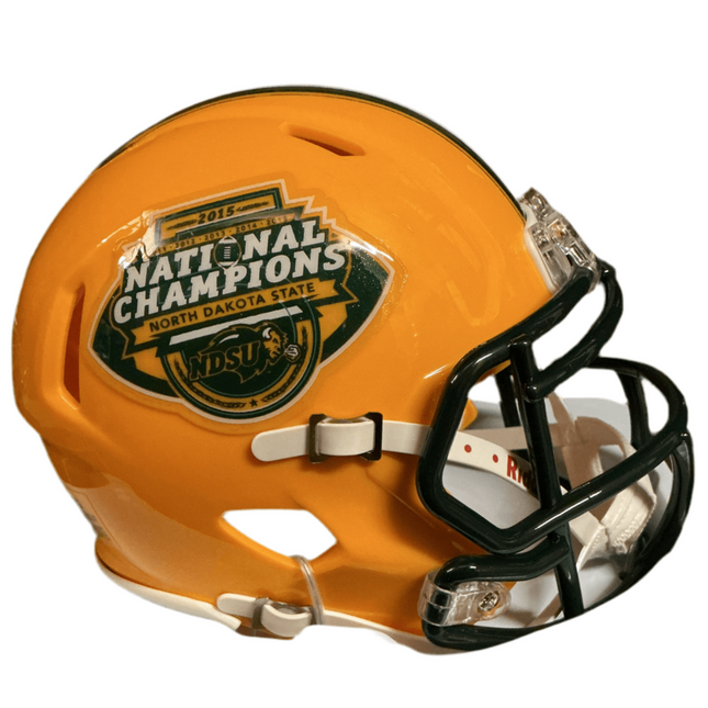 North Dakota State Bison 2015 National Champs Riddell NCAA Speed Mini Helmet - GT - Wholesale.com