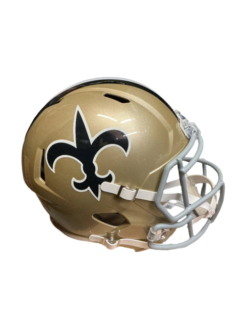 New Orleans Saints 1976 - 1999 Throwback Riddell NFL Deluxe Replica Speed Full Size Helmet - GT - Wholesale.com