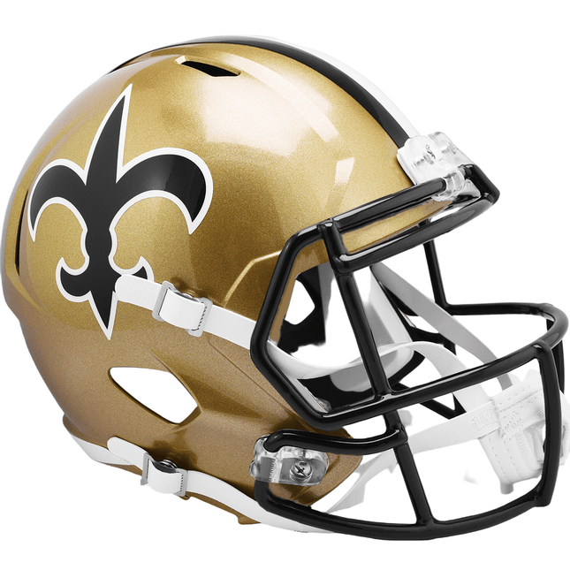 New Orleans Saints 1976 - 1999 Throwback Riddell NFL Deluxe Replica Speed Full Size Helmet - GT - Wholesale.com