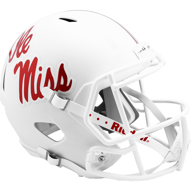 Mississippi Ole Miss Rebels White Riddell NCAA Deluxe Replica Speed Full Size Helmet