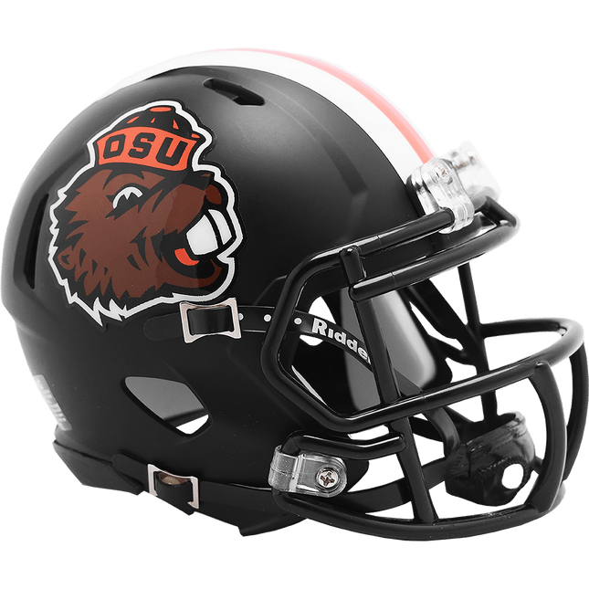Oregon State Beavers Satin Black Riddell NCAA Speed Mini Helmet