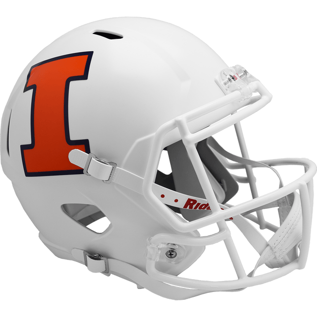 Illinois Fighting Illini White Riddell NCAA Replica Speed Helmet