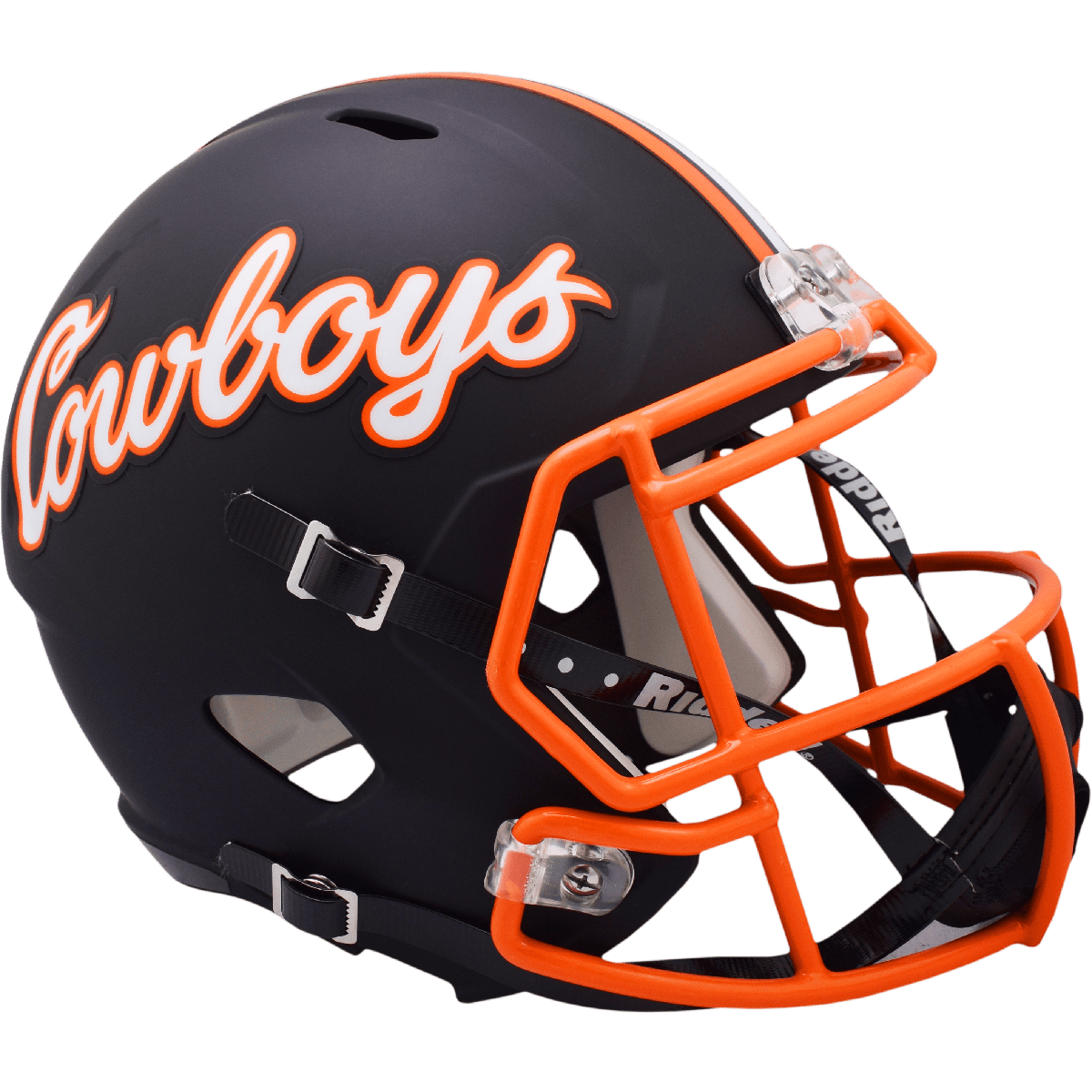 black football helmet osu Riddell Oklahoma State Cowboys Script Full Size Replica Speed Helmet