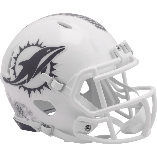 Miami Dolphins 2024 Salute To Service Riddell NFL Speed Mini Helmet