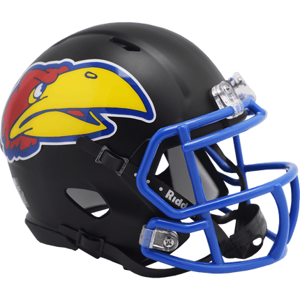 Kansas Jayhawks Black Riddell NCAA Speed Mini Helmet