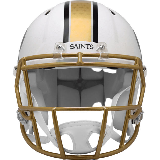 New Orleans Saints 2025 On Field Alternate Riddell NFL Authentic Speed Full Size Helmet - GT - Wholesale.com