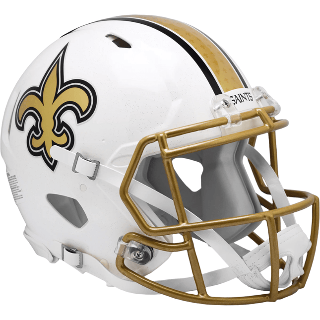 New Orleans Saints 2025 On Field Alternate Riddell NFL Authentic Speed Full Size Helmet - GT - Wholesale.com