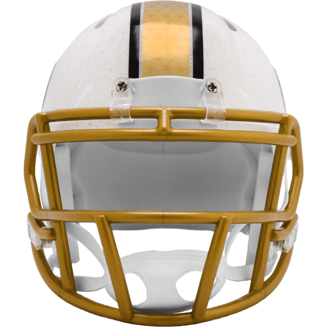 New Orleans Saints 2025 On Field Alternate Riddell NFL Speed Mini Helmet - GT - Wholesale.com