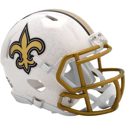 New Orleans Saints 2025 On Field Alternate Riddell NFL Speed Mini Helmet - GT - Wholesale.com