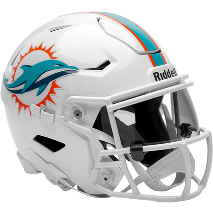 Miami Dolphins Riddell NFL SpeedFlex Mid - size Helmet - GT - Wholesale.com