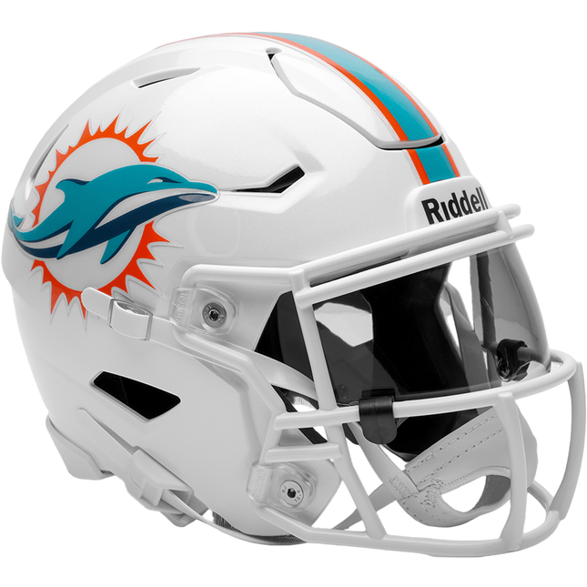 Miami Dolphins Riddell NFL SpeedFlex Mid - size Helmet - GT - Wholesale.com