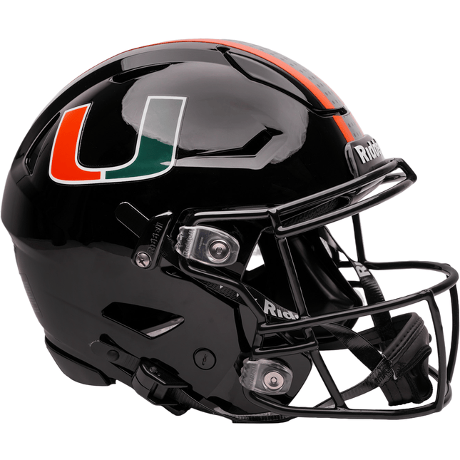 Miami Hurricanes Black Riddell NCAA Authentic SpeedFlex Full Size Helmet - GT - Wholesale.com