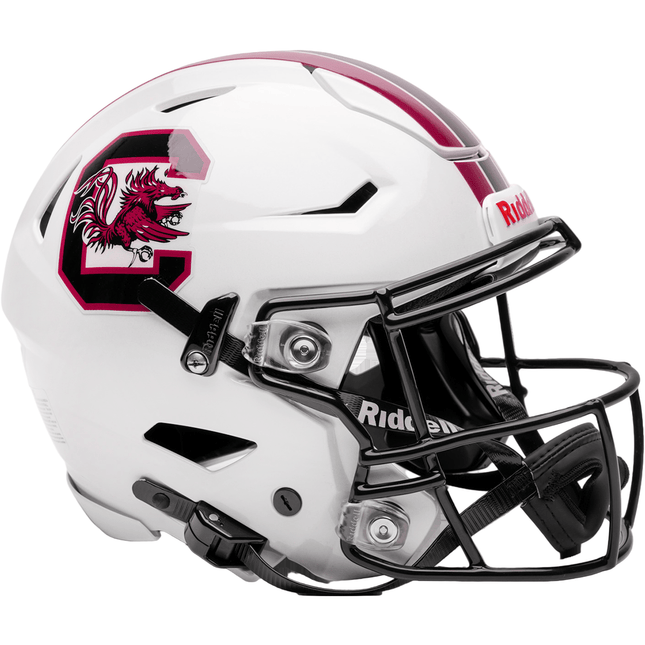 South Carolina Gamecocks White Riddell NCAA Authentic SpeedFlex Full Size Helmet - GT - Wholesale.com