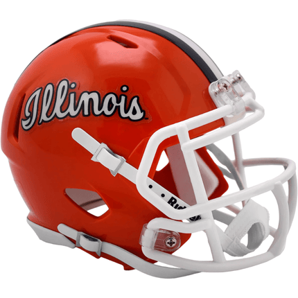 Illinois Script Orange Riddell NCAA Speed Mini Helmet - GT - Wholesale.com