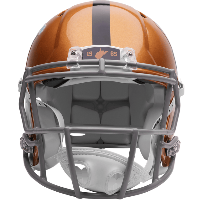 West Virginia Mountaineers Gold Throwback Riddell NCAA Authentic Speed Full Size Helmet - GT - Wholesale.com