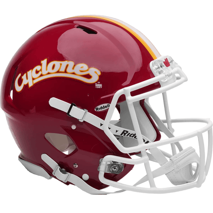 Iowa State Cyclones Script Red Riddell NCAA Authentic Speed Full Size Helmet - GT - Wholesale.com