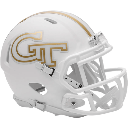 Georgia Tech Yellow Jackets White Riddell NCAA Speed Mini Helmet - GT - Wholesale.com