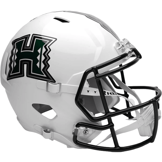 Hawaii Warriors White Riddell NCAA Speed Replica Full Size Helmet - GT - Wholesale.com