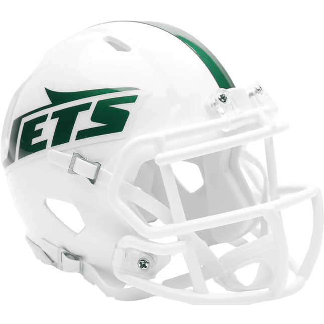 New York Jets White Out 2026 On Field Alternate Riddell NFL Speed Mini Helmet - GT-Wholesale.com