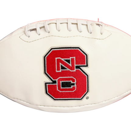 North Carolina State Wolf Pack Rawlings Jarden Sports NCAA Signature Autograph White Panel Football - Deflated