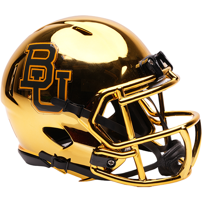 Baylor Bears Gold Chrome Riddell NCAA Speed Mini Helmet