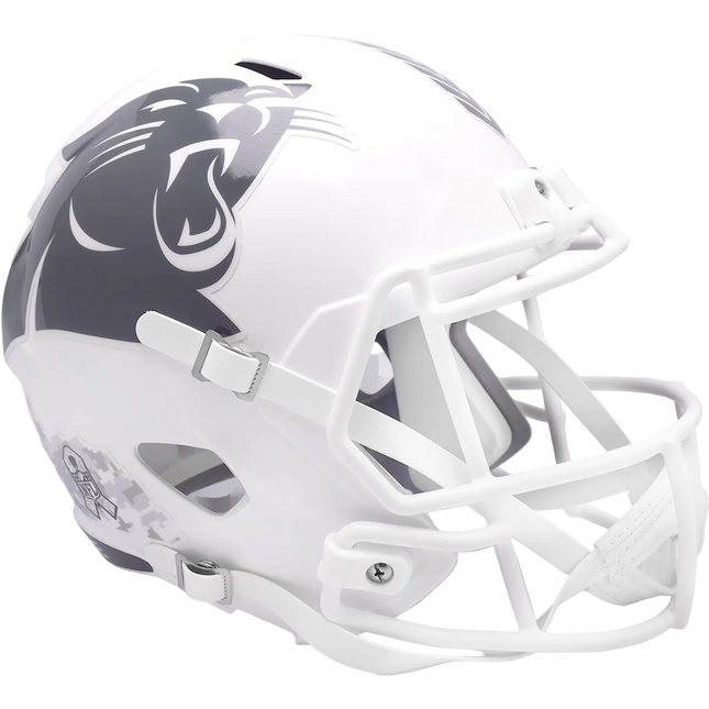 Carolina Panthers 2024 Salute To Service Riddell NFL Deluxe Replica Speed Full Size Helmet