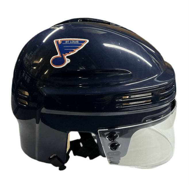 St. Louis Blues T/B SportStar NHL Hockey Player Mini Helmet - Navy - GT - Wholesale.com