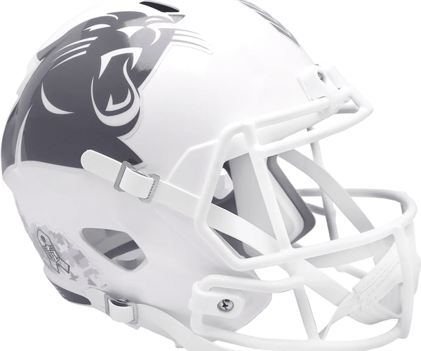 carolina panthers replica football helmet Carolina Panthers 2024 Salute To Service Riddell NFL Deluxe Replica Sp –  GT-Wholesale.com