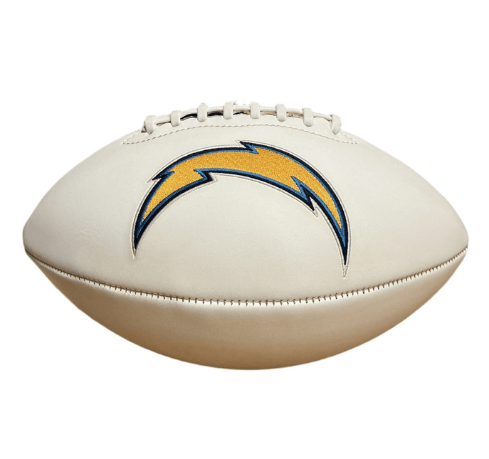 Los Angeles Chargers Throwback Rawlings Jarden Sports NFL Team Signature Autograph White Panel Football - Deflated - GT - Wholesale.com