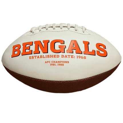 Cincinnati Bengals Rawlings Jarden Sports NFL Team Signature Autograph White Panel Football - GT - Wholesale.com