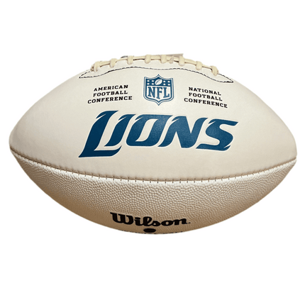 Detroit Lions All White Wilson NFL Live Signature Autograph White Panel Football - Deflated - GT - Wholesale.com