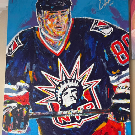 Eric Lindros Stango Painting Autographed 60 1/2in x 41 1/4 in x 1 in - GT - Wholesale.com