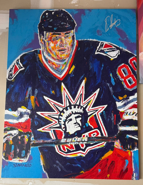 Eric Lindros Stango Painting Autographed 60 1/2in x 41 1/4 in x 1 in - GT - Wholesale.com