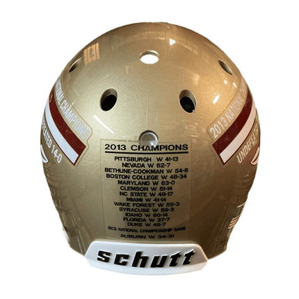 Florida State 2013 Champs Schutt NCAA College Football Authentic Full Size Helmet - GT - Wholesale.com