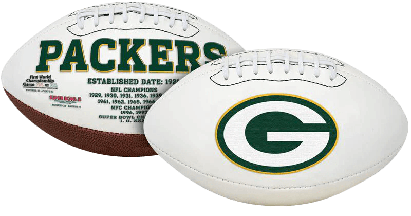 Green Bay Packers Rawlings Jarden Sports NFL Team Signature Autograph White Panel Football