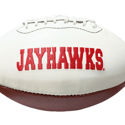 Kansas Jawhawks Rawlings Jarden Sports NCAA Signature Autograph White Panel Football - Deflated